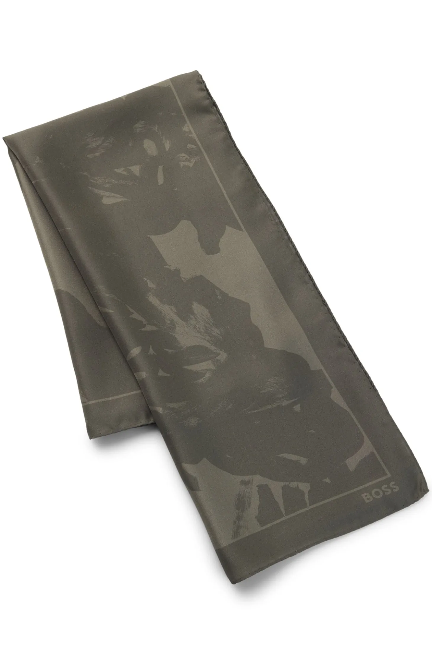 In Italien gefertigtes Tuch aus bedrucktem Seiden-Twill