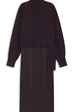 2-in-1-Kleid mit Woll-Pullover mit Kaschmir