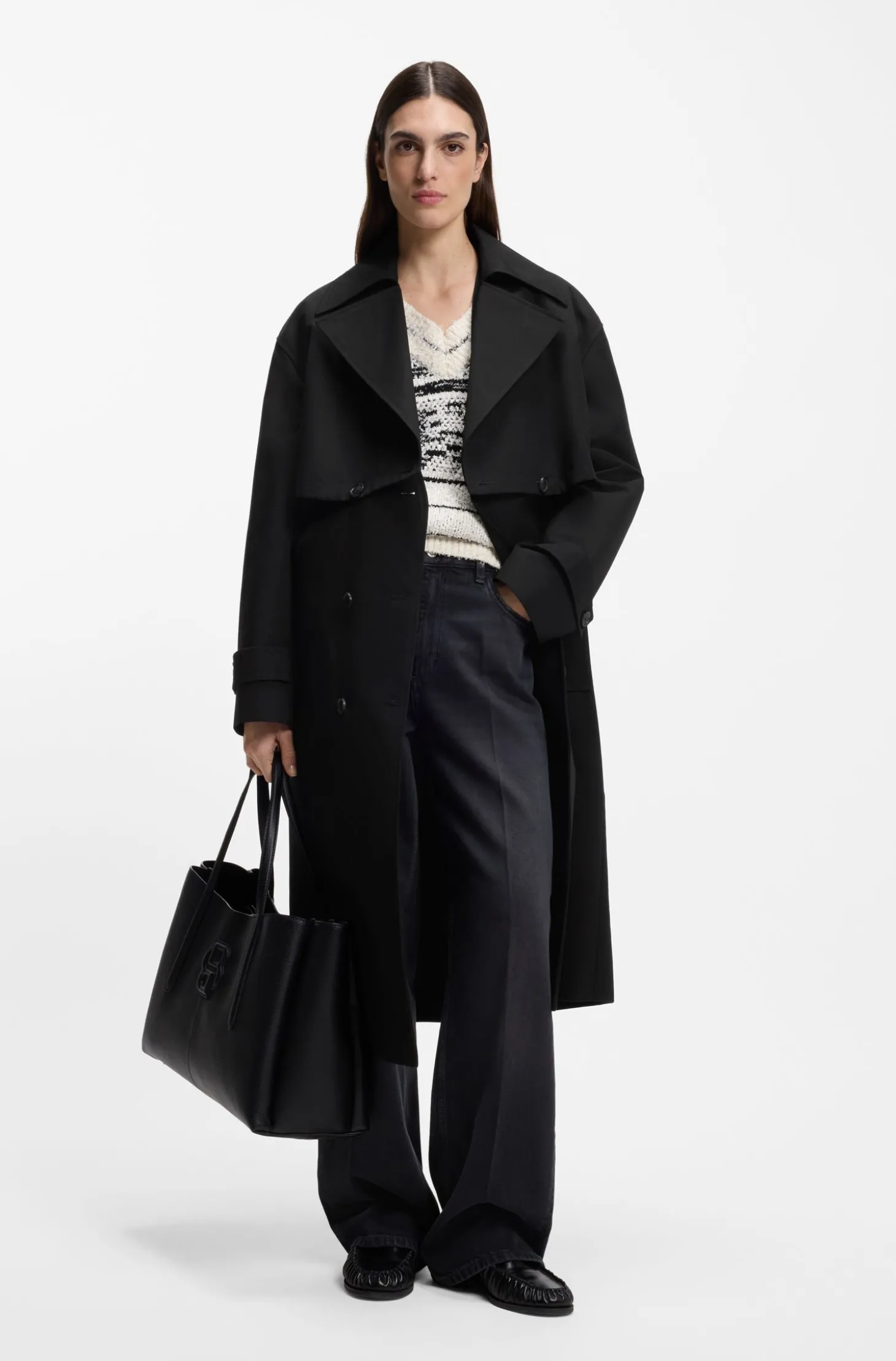 2-in-1-Trenchcoat aus elastischer Baumwolle
