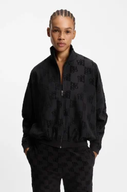 Jacke aus Baumwoll-Mix mit Allover-Logo-Muster