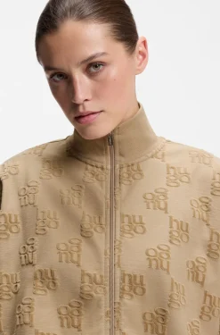 Jacke aus Baumwoll-Mix mit Allover-Logo-Muster