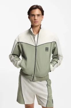 Jacke aus Baumwoll-Mix mit gesticktem Logo-Artwork