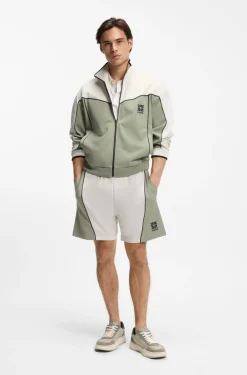 Jacke aus Baumwoll-Mix mit gesticktem Logo-Artwork