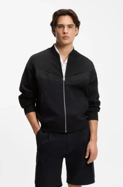 Jacke aus Baumwoll-Mix mit Lochstickerei-Streifen