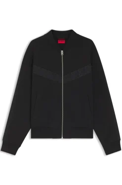 Jacke aus Baumwoll-Mix mit Lochstickerei-Streifen