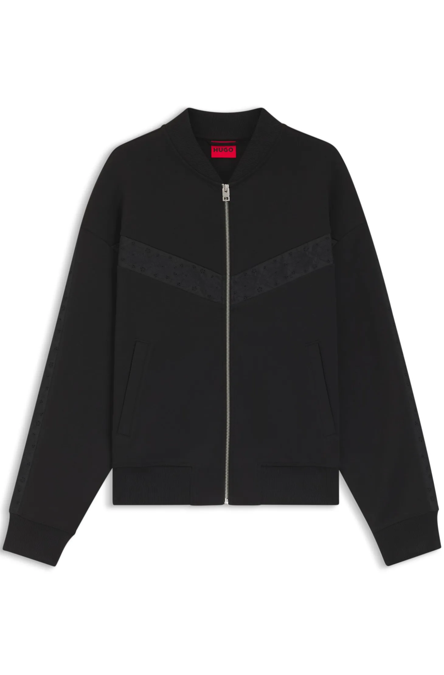 Jacke aus Baumwoll-Mix mit Lochstickerei-Streifen