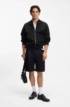 Jacke aus Baumwoll-Mix mit Lochstickerei-Streifen