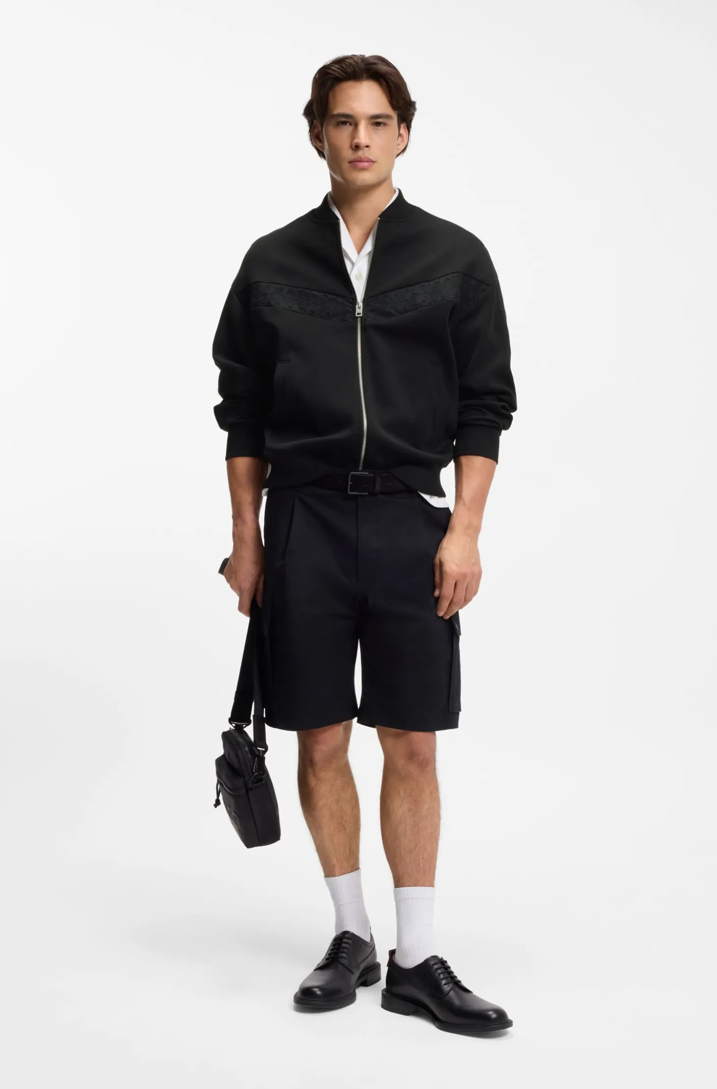 Jacke aus Baumwoll-Mix mit Lochstickerei-Streifen