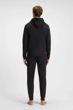 Jacke aus Baumwoll-Terry mit Logo und Streifen