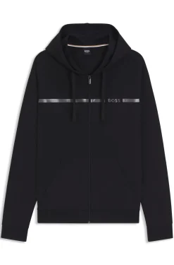 Jacke aus Baumwoll-Terry mit Logo und Streifen