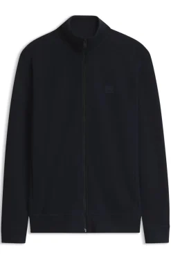 Jacke aus Baumwoll-Terry mit Logo-Patch