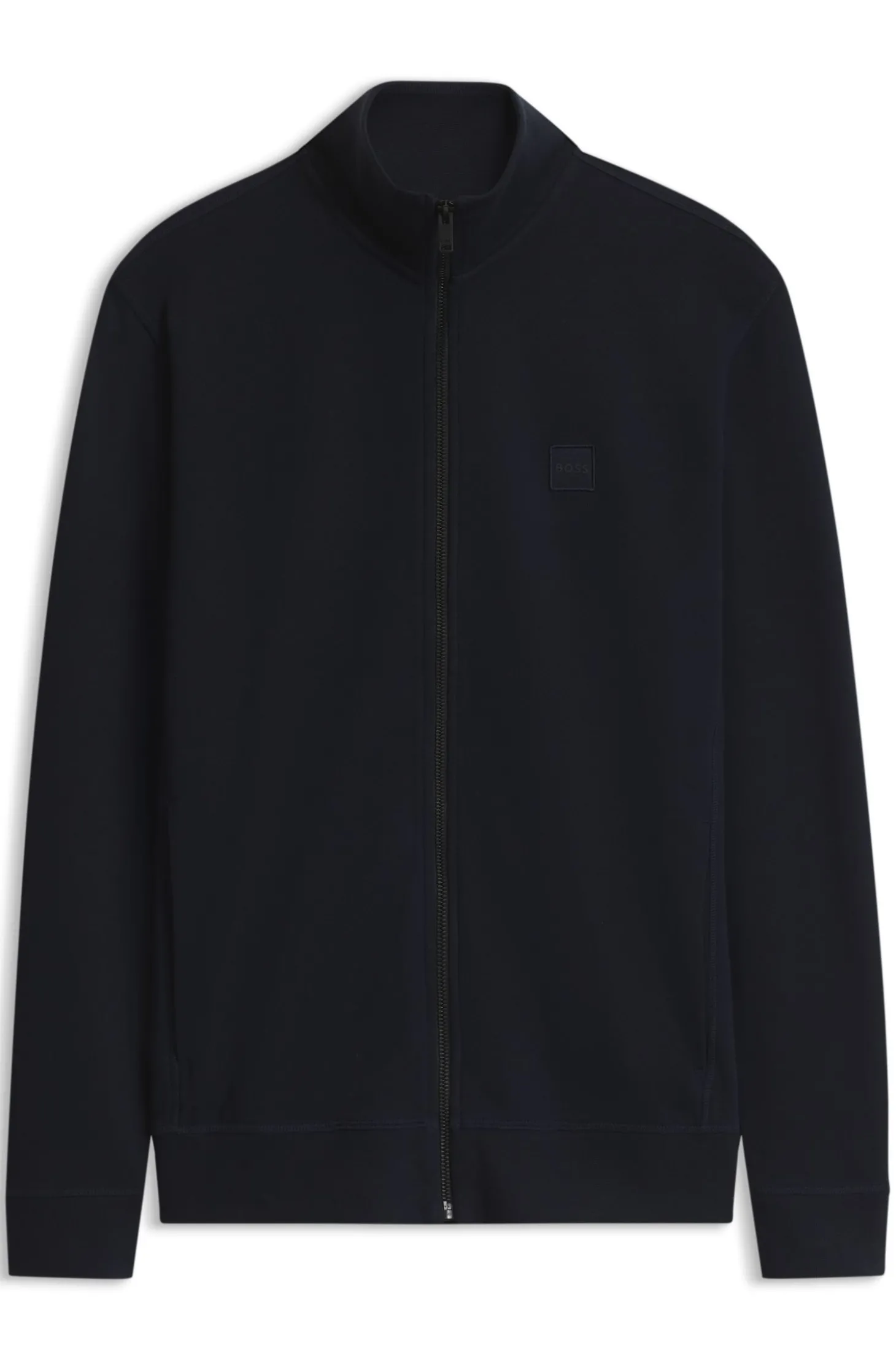 Jacke aus Baumwoll-Terry mit Logo-Patch