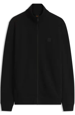 Jacke aus Baumwoll-Terry mit Logo-Patch