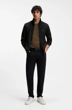 Jacke aus Baumwoll-Terry mit Logo-Patch