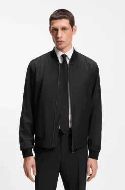 Jacke aus Schurwoll-Serge mit Reißverschluss