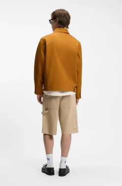 Jacke aus Stretch-Baumwolle mit Reißverschlusstasche an der Brust