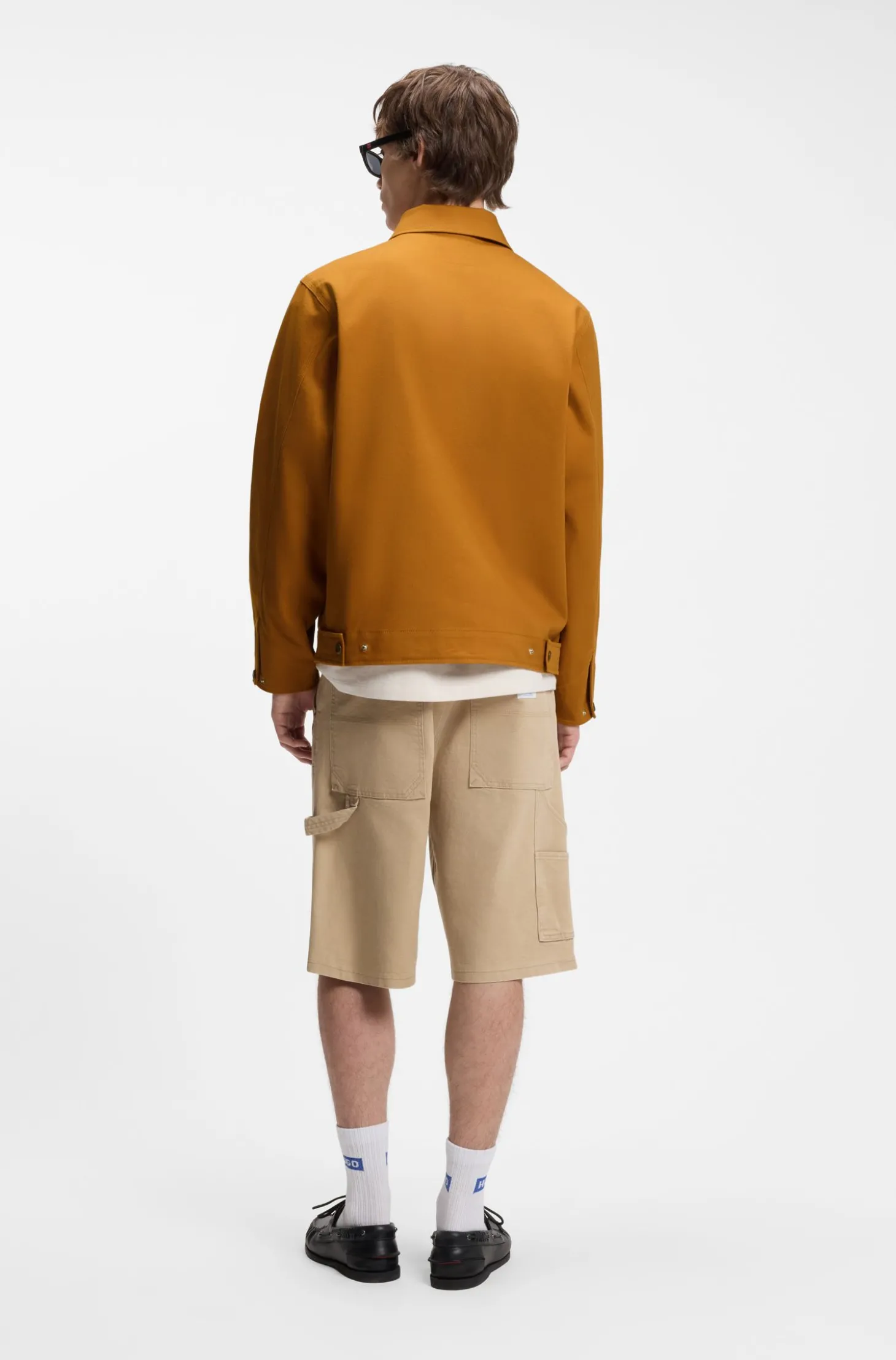 Jacke aus Stretch-Baumwolle mit Reißverschlusstasche an der Brust