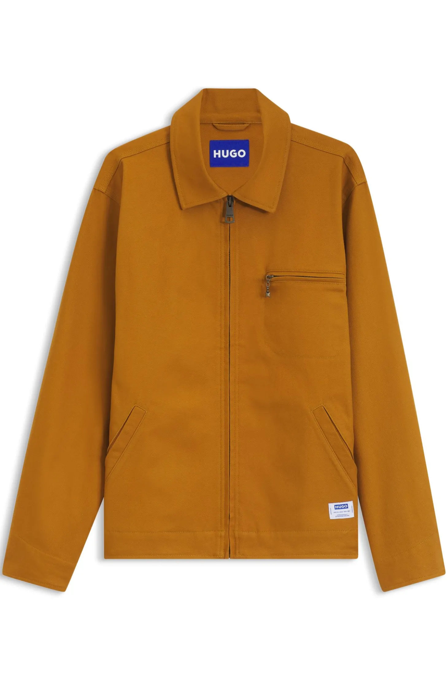 Jacke aus Stretch-Baumwolle mit Reißverschlusstasche an der Brust
