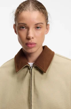 Jacke aus Stretch-Baumwolle mit Kontrastkragen aus Cord