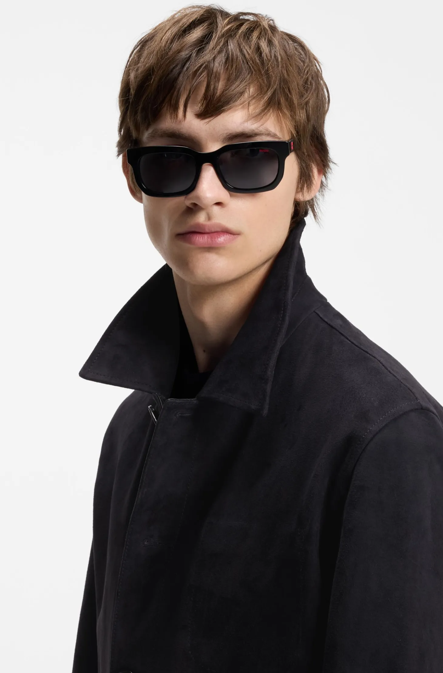 Jacke aus Veloursleder mit abgestepptem Detail an der Brusttasche
