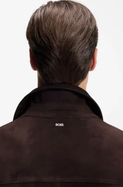 Jacke aus Veloursleder mit Druckknopfverschluss