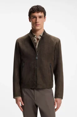 Jacke aus Veloursleder mit Reißverschlüssen an den Manschetten