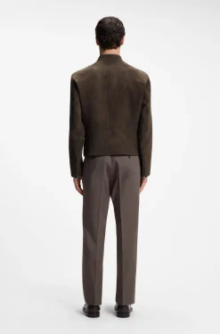 Jacke aus Veloursleder mit Reißverschlüssen an den Manschetten