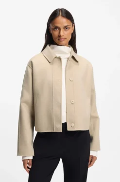 Jacke aus Woll-Mix mit verdecktem Verschluss