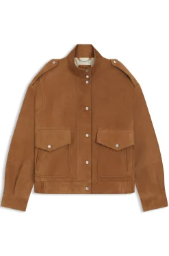 Jacke im Blouson-Stil aus Veloursleder