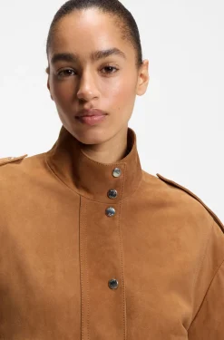 Jacke im Blouson-Stil aus Veloursleder