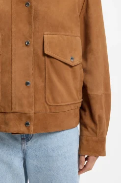 Jacke im Blouson-Stil aus Veloursleder