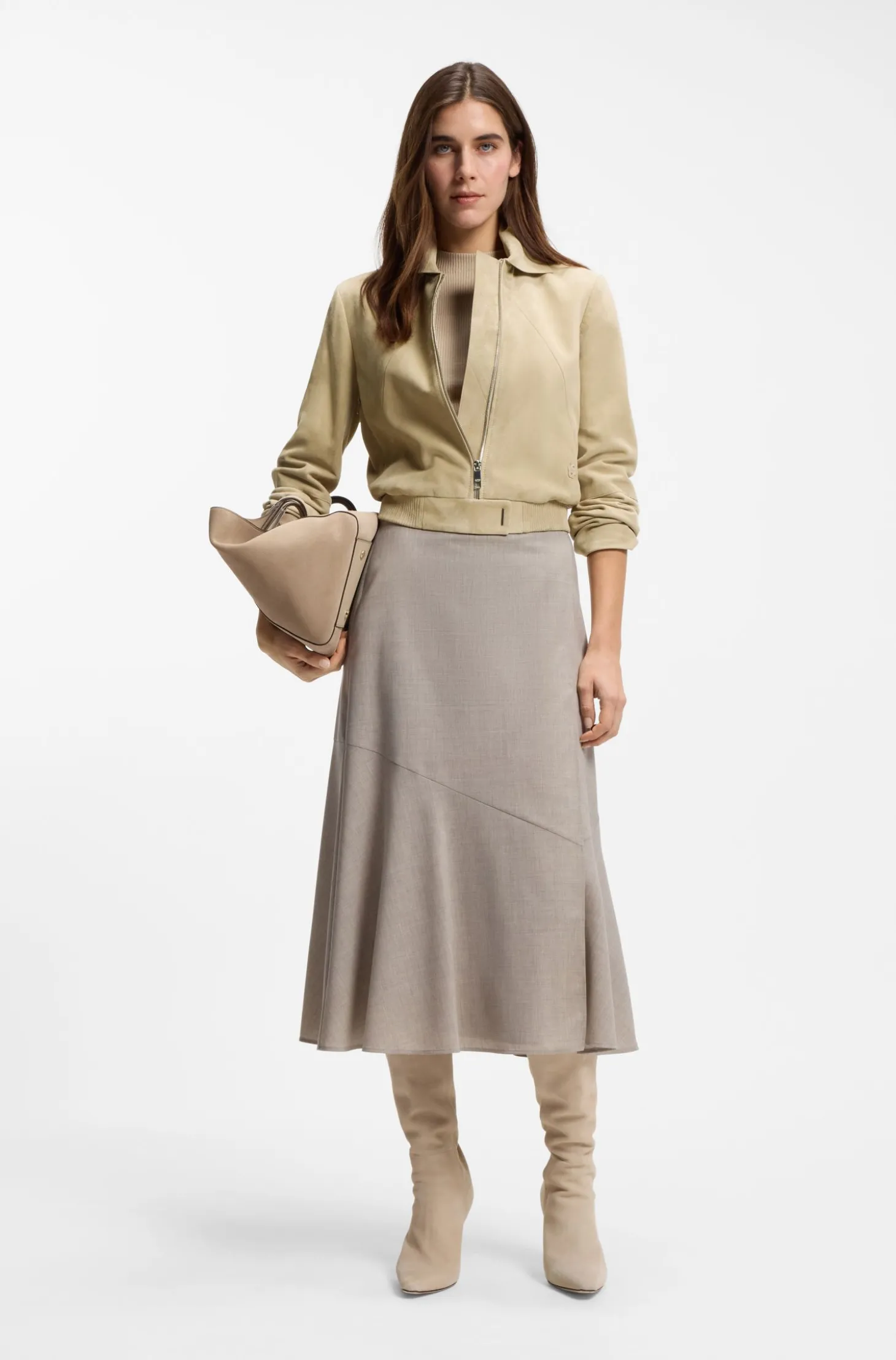 Jacke im Blouson-Stil aus Veloursleder mit Double-B-Monogramm