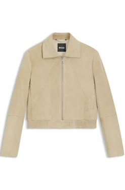 Jacke im Blouson-Stil aus Veloursleder mit Double-B-Monogramm