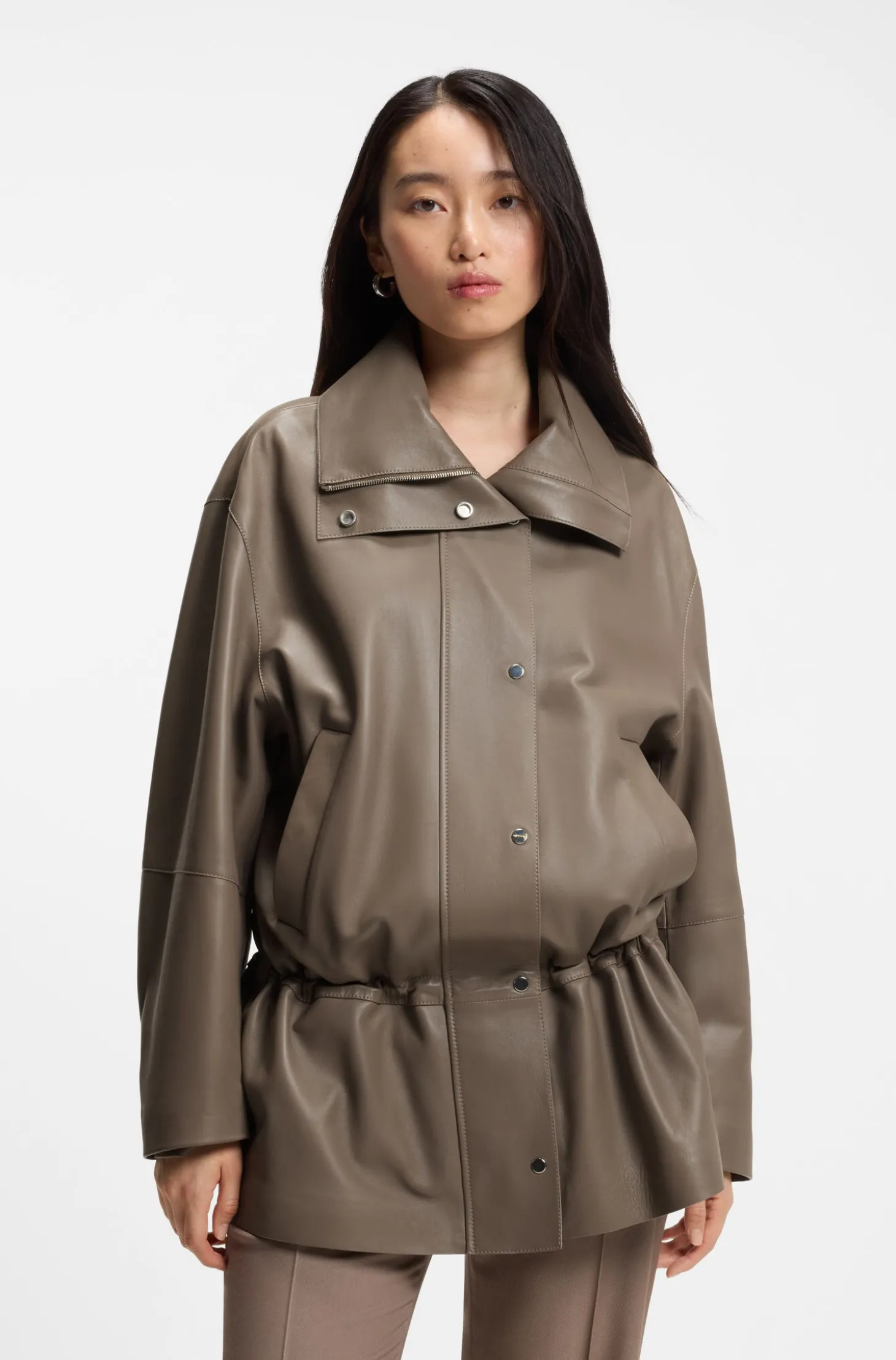 Jacke im Parka-Stil aus Leder