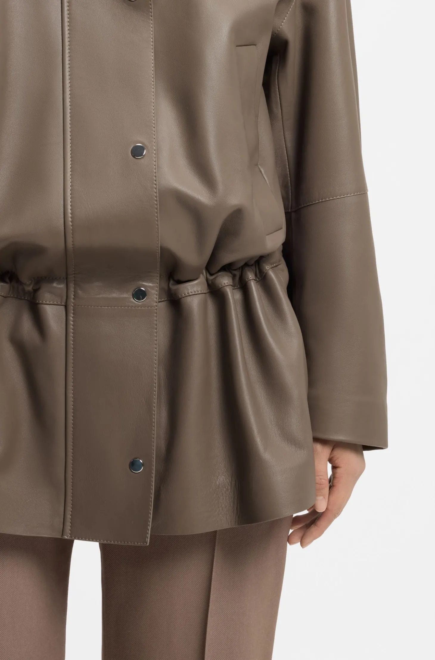 Jacke im Parka-Stil aus Leder