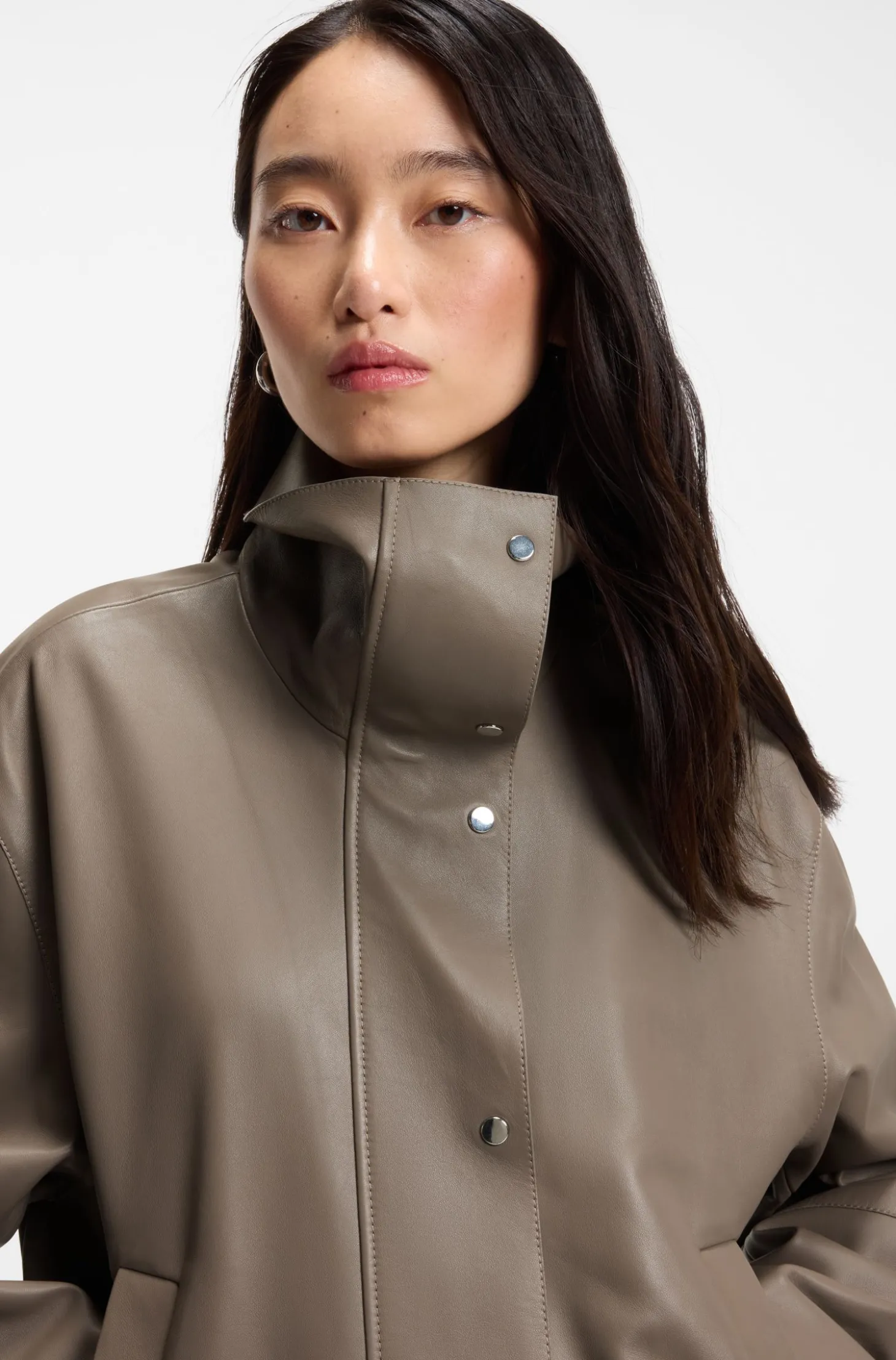 Jacke im Parka-Stil aus Leder