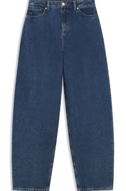 Jeans aus blauem japanischem Denim mit Barrel-Passform
