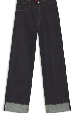 Jeans aus japanischem Selvedge-Denim mit weitem Beinverlauf
