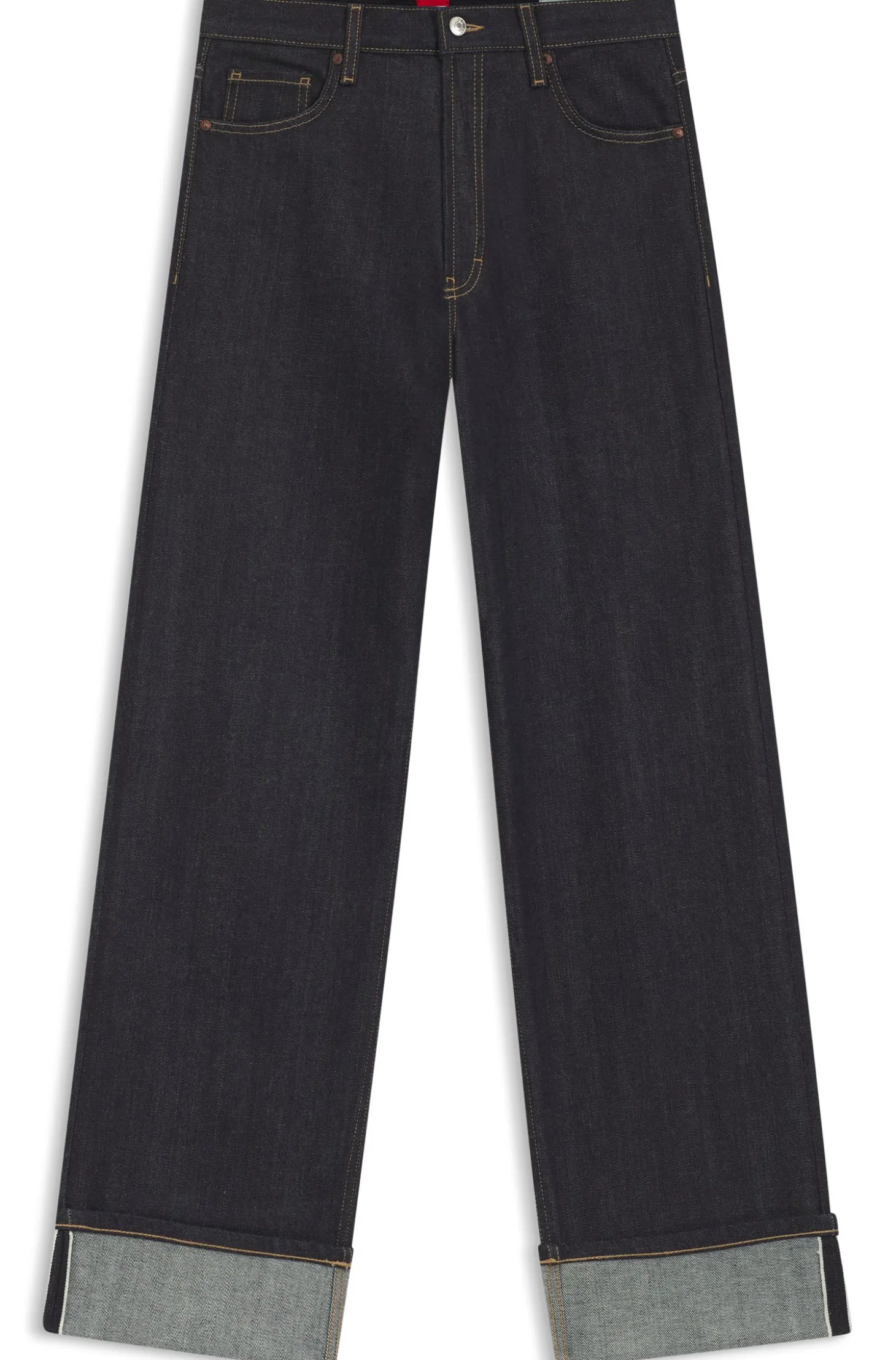 Jeans aus japanischem Selvedge-Denim mit weitem Beinverlauf