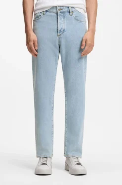 Jeans aus leuchtend blauem Stretch-Denim