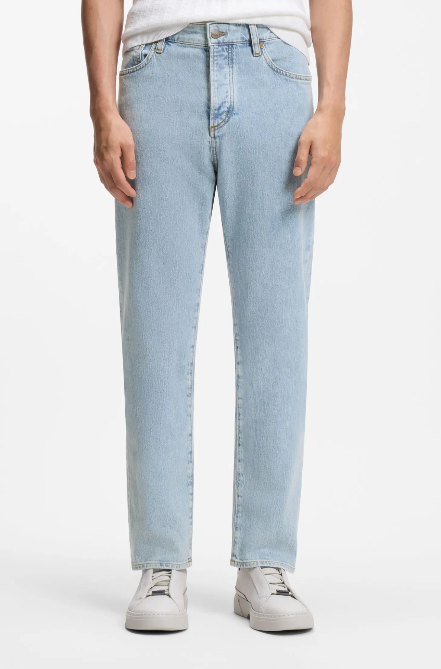 Jeans aus leuchtend blauem Stretch-Denim