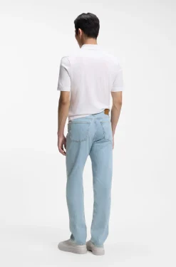 Jeans aus leuchtend blauem Stretch-Denim