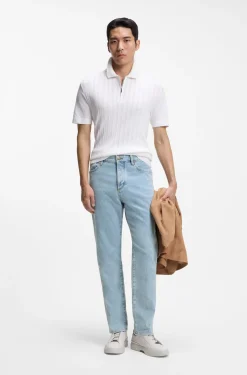 Jeans aus leuchtend blauem Stretch-Denim
