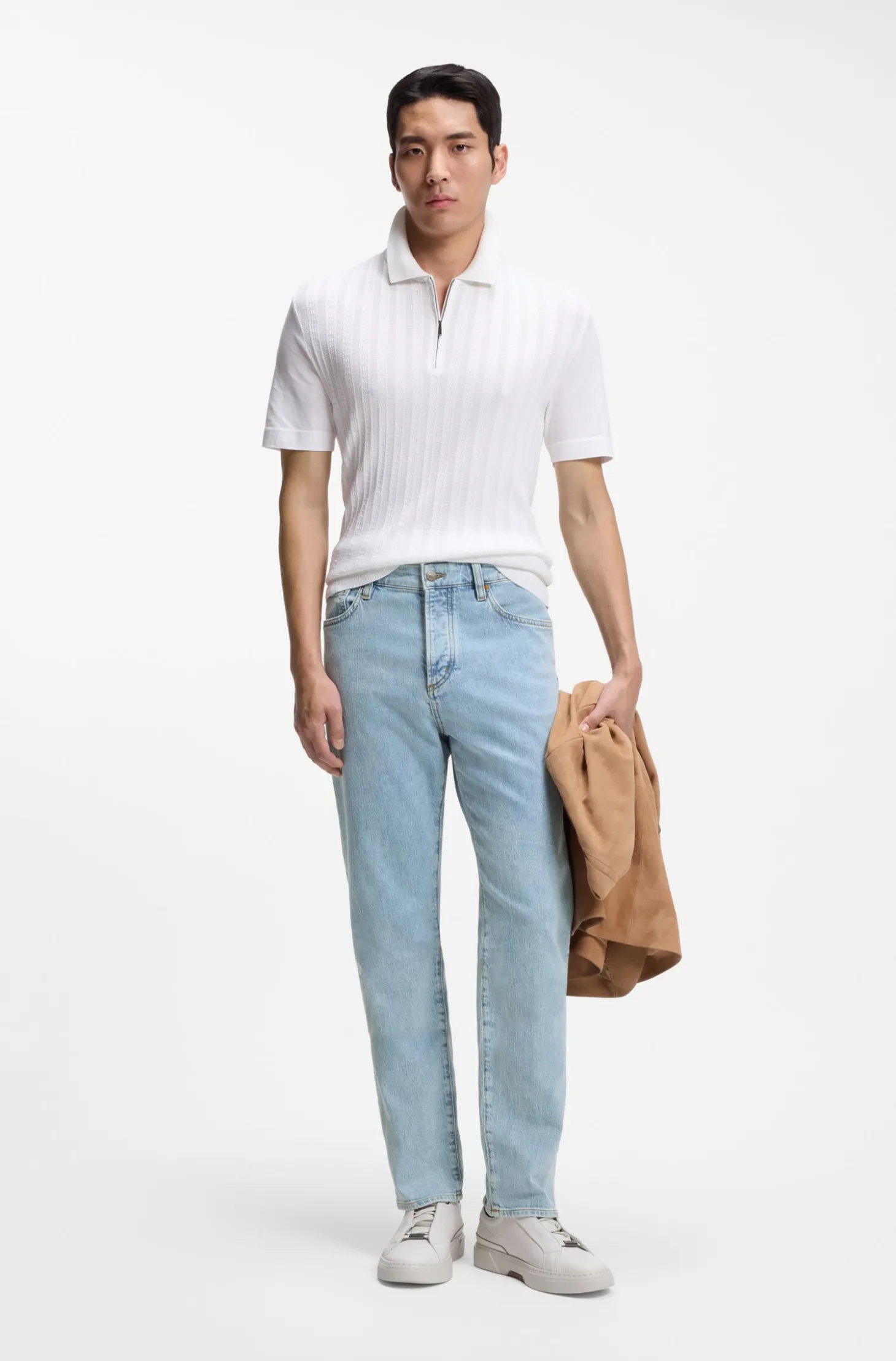 Jeans aus leuchtend blauem Stretch-Denim