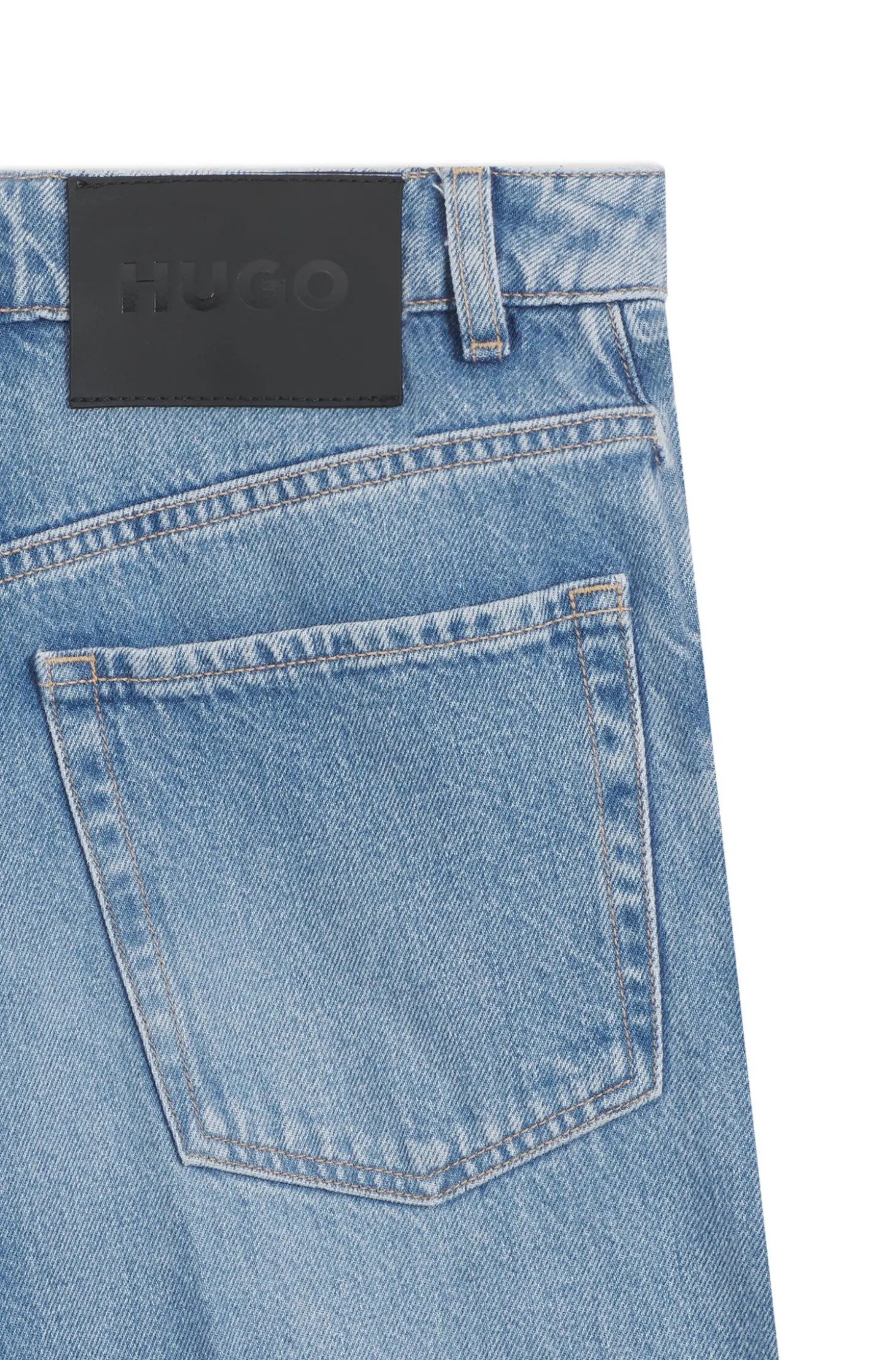 Jeans mit weitem Bein aus hellblauem Denim