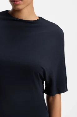 Jersey-Kleid mit Drapierung hinten