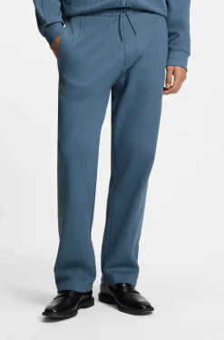 Jogginghose aus Baumwoll-Mix mit Drop-Needle-Streifen