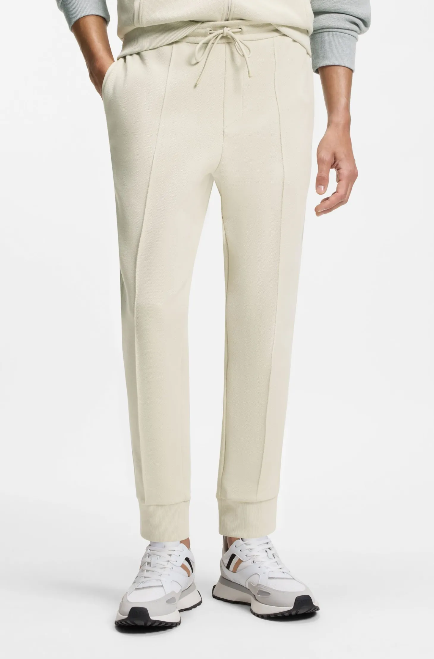 Jogginghose aus Baumwoll-Mix mit Paspeln