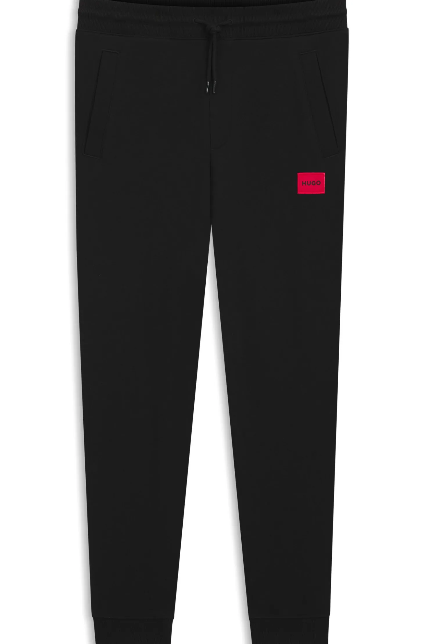 Jogginghose aus Baumwoll-Terry mit rotem Logo-Label