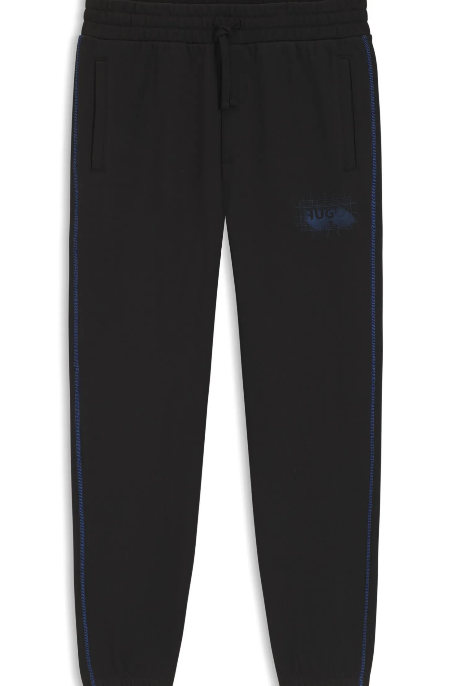 Jogginghose aus Baumwoll-Terry mit Logo und kontrastfarbenen Nähten